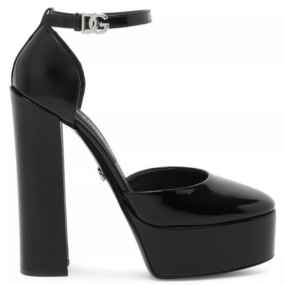 Dolce & Gabbana Shoes - Dolce & Gabbana DG Logo Ankle Strap Platform Pumps Heels Sandals Shoes